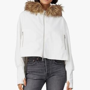 KF/KaufmanFranco Collective Cropped Jacket XS Womens Faux Fur Hooded Boxy Twill